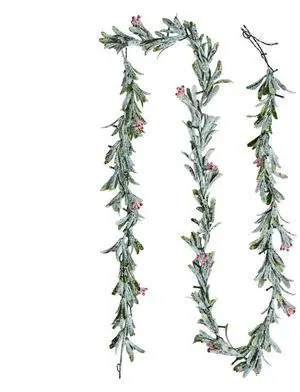VEVOR 9Ft Christmas Garland with Realistic Vines Berries Olive Leaves and Light String