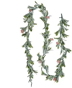 VEVOR 6.6Ft Christmas Garland with Vines Berries Olive Leaves and Light String