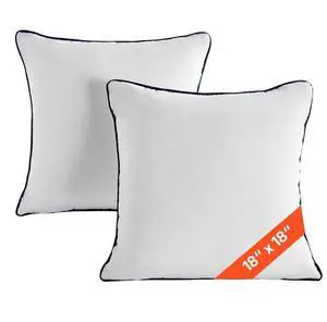 VEVOR 18 x 18 in Throw Pillow Inserts Pack of 2 White Down Alternative Pillows Square