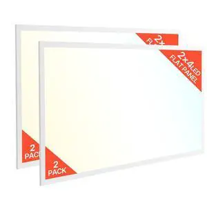 VEVOR 2x4 FT LED Flat Panel Light 7800LM Ceiling Light Fixture 4000K/5000K/6000K 2 PCS