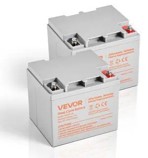 VEVOR 2 Pack 12V 35Ah Deep Cycle Battery Sealed AGM Rechargeable Lead Acid Battery