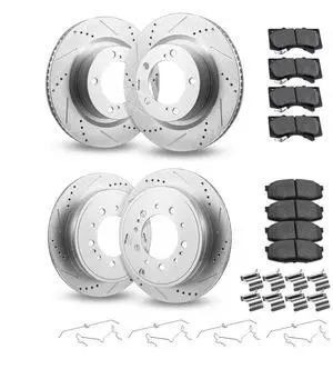 VEVOR Front and Rear Ceramic Brake Rotors Pads Kit for 2016-2021 Toyota Land Cruiser