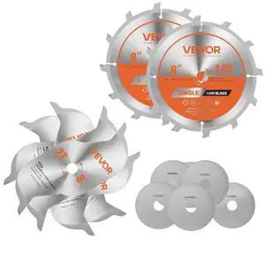 VEVOR Dado Blade Set Stacking Dado Blades with Chippers and Shims 8 in Diameter