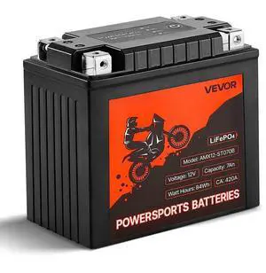 VEVOR Motorcycle Battery 12V 7Ah YT14AH-BS High Performance Powersports Battery