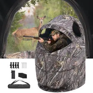 VEVOR Single Person Portable Hunting Blind Ground Deer Duck Blind with Carrying Bag