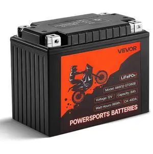 VEVOR Motorcycle Battery 12V 8Ah YTX12-BS High Performance Powersports Battery