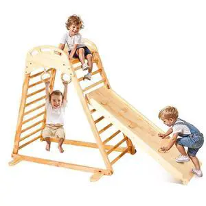 VEVOR Indoor Playground Jungle Gym 4-in-1 Toddlers Climber Playset for Kids