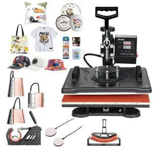 8 in 1 Heat Press Machine 12"x15" Digital Transfer T-shirts Mug Hat Plate Cap