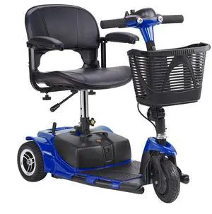 VEVOR 3-Wheel Folding Mobility Scooter for Seniors 12 Mile Range 265LBS Capacity