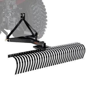 VEVOR Pull-Behind Thatch Remover, 60" Width, Equipped with 32 Durable Steel Prongs, Tractor-Compatible 3-Point Hitch Garden Rake, Ideal for Soil Preparation and Grass Maintenance