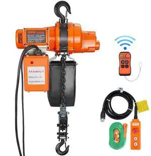 VEVOR Electric Chain Hoist Single Phase Crane Hoist 2200 lbs Load 20 ft Lifting