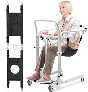 VEVOR Electric Patient Lift Transfer Chair Folding Lift Adjustable Wheelchair