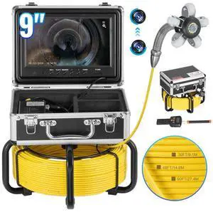 Sewer Camera 98 ft/30 m Self-Leveling Drain Duct Camera with 512Hz Locator