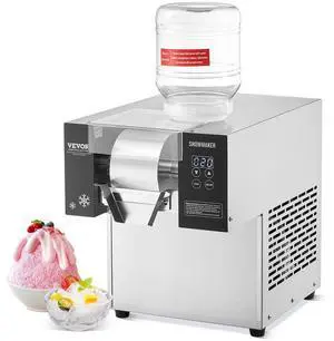 Commercial Snowflake Ice Machine 375LBS/24H Stainless Steel for Ice Cream