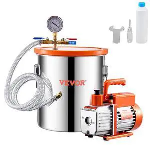 5 Gallon Vacuum Chamber 3.5CFM Single Stage Pump Degassing Chamber Kit