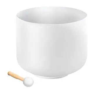 Crystal Singing Bowl 8-inch F Note Heart Chakra Singing Bowl for Meditation Yoga