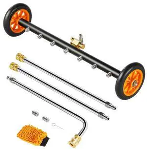 24" Pressure Washer Undercarriage Cleaner with 2 Wheels 2 Extended Wands