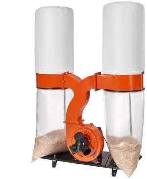 Dual Collector Wood Workshop Dust Container 3 HP 1550 CFM Filter Cleaner