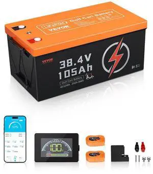 36V 105Ah Golf Cart Lithium Battery with LCD Monitor and 4000+ Cycles