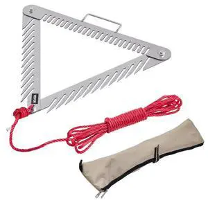 24" Pond Aquatic Weed Rake with Handle 3-Sided Foldable Lake Weed Rake 30ft Rope