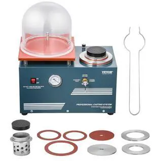 Vacuum Investing Casting Machine 290W Power 3 CFM Pump and Bell Jar for Jewelry