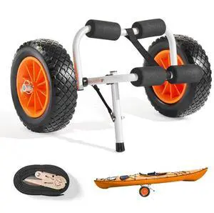 Kayak Cart 200 lbs Foldable Canoe Carrierwith 10-inch Solid Rubber Tires