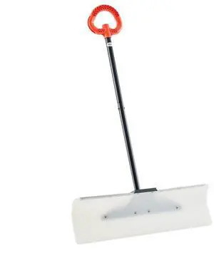 Plastic Snow Pusher Shovel 30in Heavy Duty Snow Plow for Driveway Ergonomic Grip