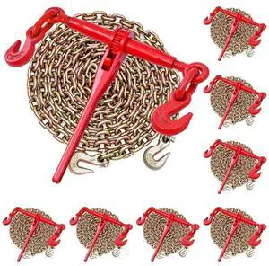 VEVOR Ratchet Chain Binder 3/8 in x 10 ft G80 Chains Load Binder for Hauling