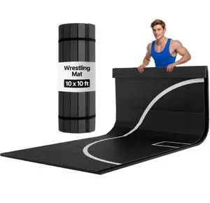 Wrestling Mat Roll-Up Martial Arts Mat 10x10 ft Gymnastics MMA Jiu Jitsu Mat