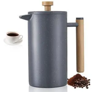 French Press Coffee Maker 34 oz Stainless Steel French Coffee Press Black