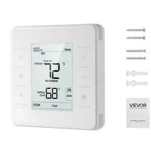 7 Day Programmable Thermostat for Heat Pump Air Conditioner White