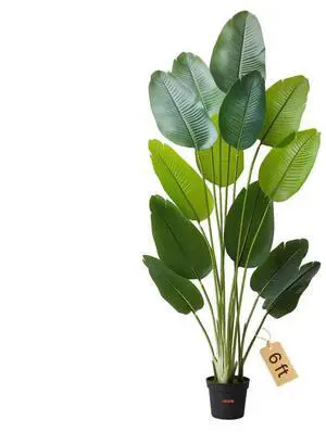 6ft Artificial Bird of Paradise Tree Fake Plant with Pot Indoor Outdoor