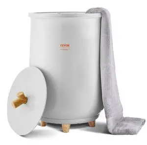 VEVOR Towel Warmer Bucket, 20L Large Towel Warmer for Bathroom, Auto Shut Off Towel Heater Fits up to Two 40"x70" Oversized Towels, Bathrobes, Blankets, 4-Level Timer Towel Warmer Ideal for Spa, Gray