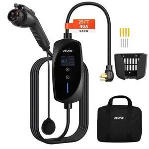 VEVOR Level 2 EV Charger Portable Charger 40A 240V NEMA 14-50P with 25 ft Cable