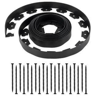 VEVOR Landscape Edging 20ft x 2in L-Shaped Durable Plastic Garden Border No Dig