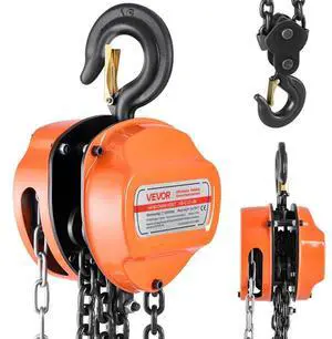 VEVOR Hand Chain Hoist 4400 lbs Capacity 10 ft Manual Chain Block with G80 Chain