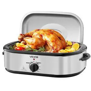 VEVOR Electric Roaster Oven 14QT Electric Roasting Pan with Self-Basting Lid