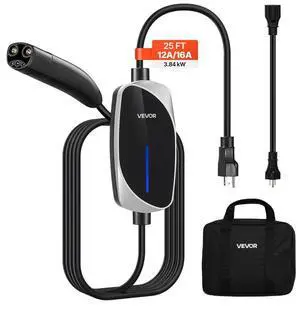 Level 1/2 Tesla Charger 16A Portable EV Charger 25 ft Cable 120V-240V NEMA 6-20P