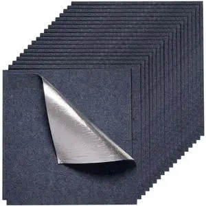 Carpet Tiles 24x24 inch 15 Pack Peel and Stick Rug Self Adhesive Gray