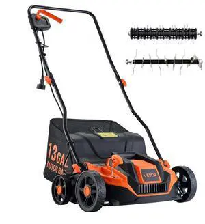 VEVOR 2-in-1 Electric Dethatcher and Scarifier Lawn Dethatcher 13-Inch 13 Amp