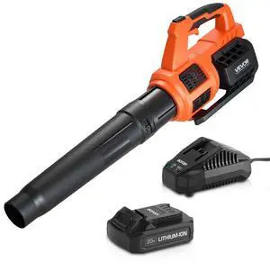 VEVOR 20V Leaf Blower Cordless 450 CFM/110 MPH 2 Speed Control with 2Ah Battery