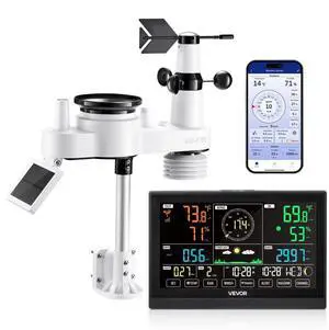 VEVOR 7-in-1 Wi-Fi Weather Station 7.5-Inch VA Display Wireless Outdoor Sensor