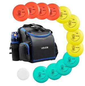 VEVOR Disc Golf Set with 12 Discs Mini Disc Marker and Portable Starter Bag