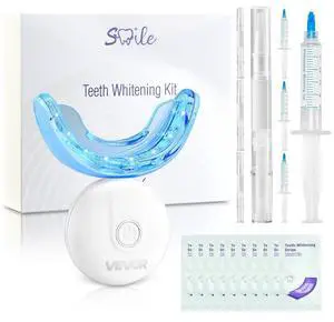 VEVOR Teeth Whitening Kit with LED Light Whitening Strips Pens and Gel Syringes