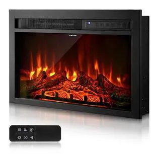 VEVOR 26in Electric Fireplace Insert Wall Recessed Heater 750W 1500W Remote