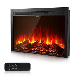 VEVOR 40in Electric Fireplace Insert Wall Recessed Heater 750W 1500W Remote
