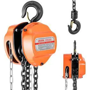 VEVOR Hand Chain Hoist 1100 lbs Capacity 10 ft Manual Chain Block with G80 Chain
