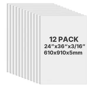 VEVOR Foam Board White Foam Core Boards 3/16 Inch Thick 24 x 36 Inch 12 Pack
