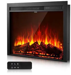 VEVOR 35in Electric Fireplace Insert Wall Recessed Heater 750W 1500W Remote