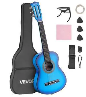 VEVOR Classical Guitar 30 in Guitar Beginner Starter Kit with Nylon Strings Blue
